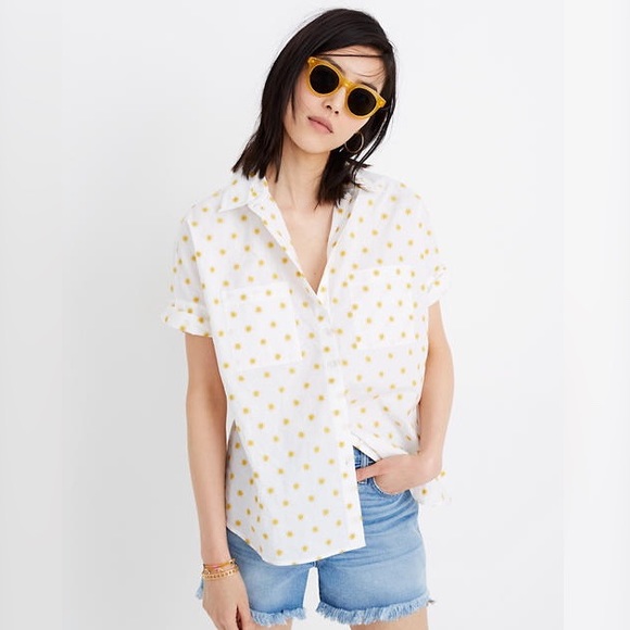 Madewell Tops - Madewell Sun Embroidered Courier Shirt